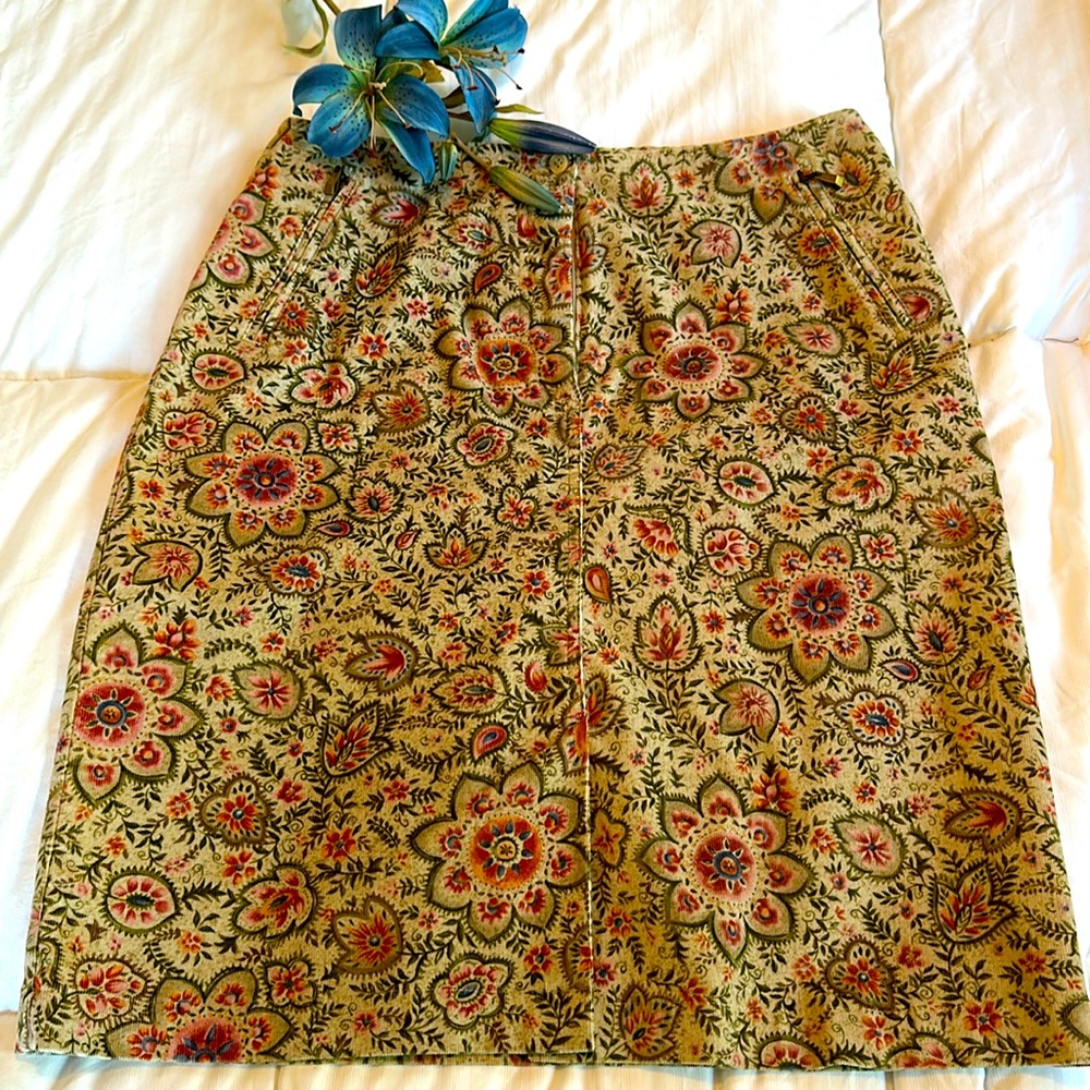 Talbots Corduroy Print Skirt - 10